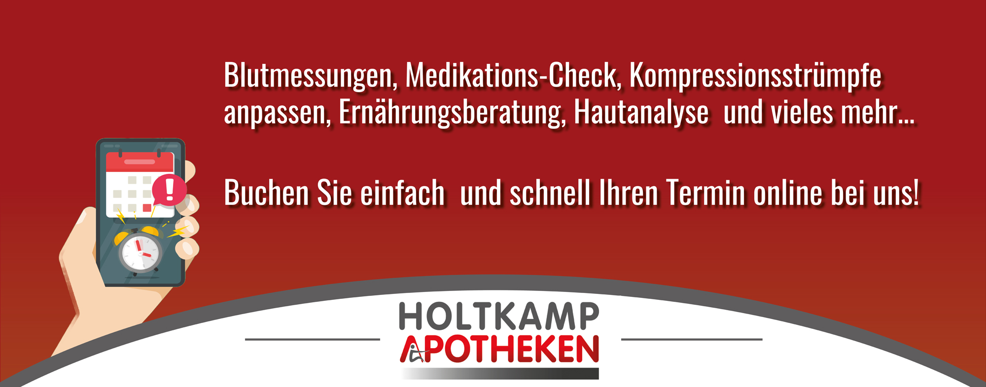 Werbung für den Rabattcode bei Erstbestllungen mit der Holtkamp Apotheken-App